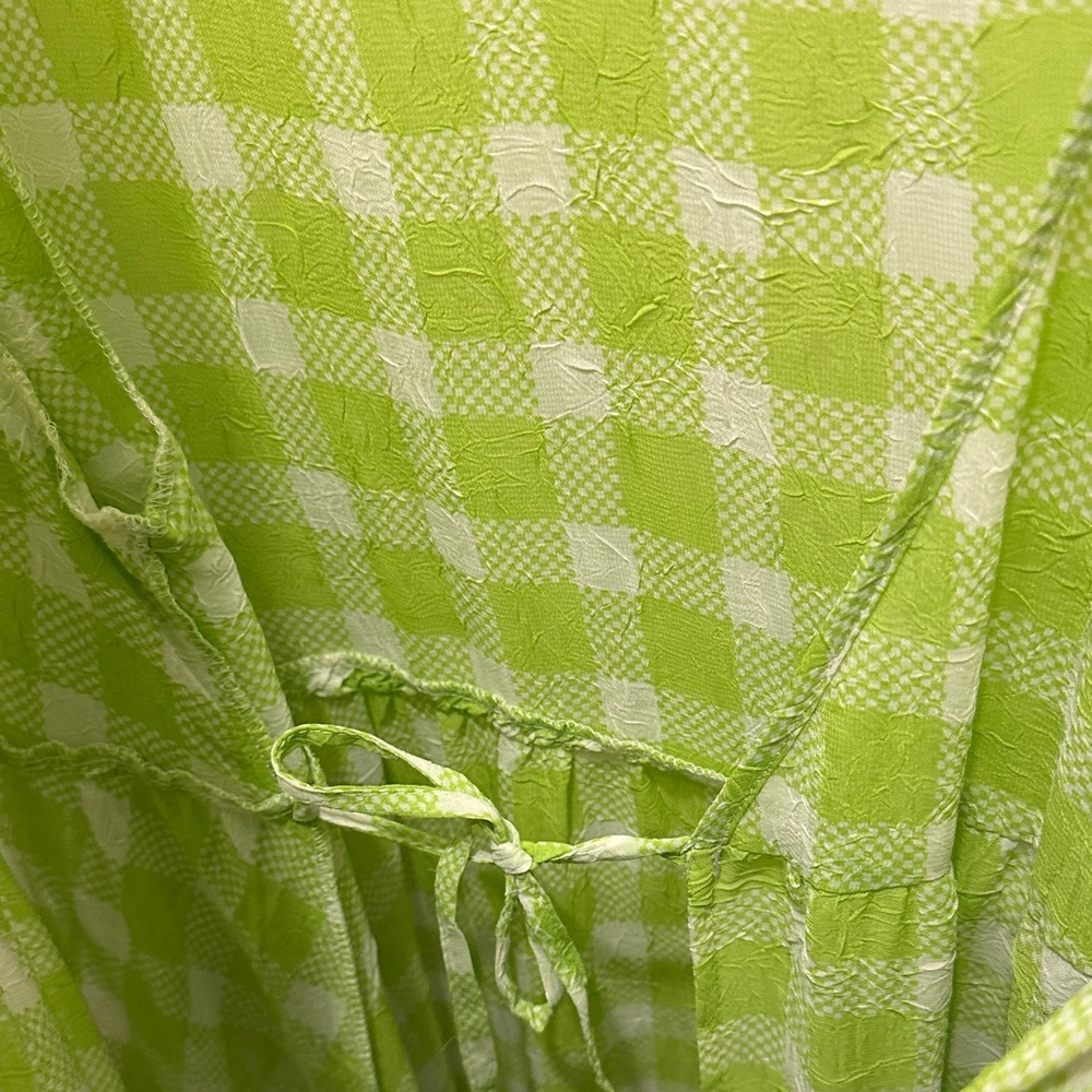Urban Outfitters Lime Checkered Midi Dress - Picture 4 of 4
